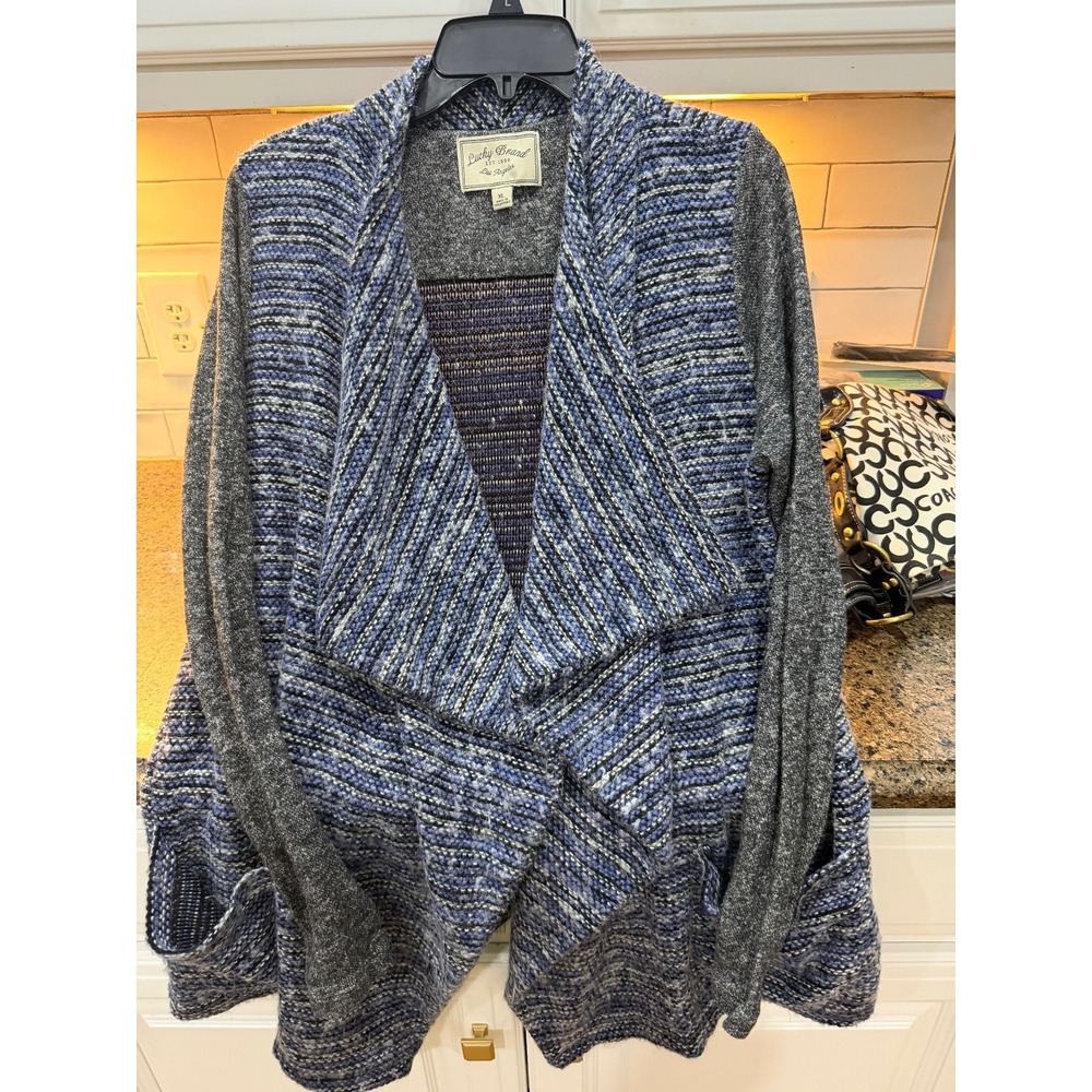 lucky brand‎ blue woven cardigan sweater xl